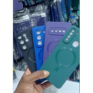 Soft Silicone Magnetic Case with MagSafe Ring – Slim, Lightweight & Shockproof Cover for Samsung Galaxy A750 – Purple Edition