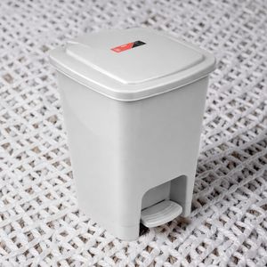 30L Gray Hard Plastic Durable Material Long Life Step Pedal Waste Garbage Dust Bin