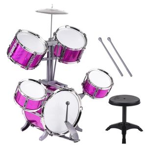 Children's Mini Drum Kit with Cymbal Stool and Sticks Music Toy Set 