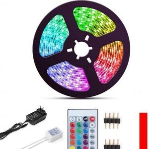 Remote Controlled RGB LED Strip Light 5m,plus FREE Adapter