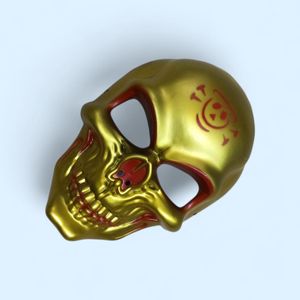 HIGH QUALITY PLASTIC SCARY HALLOWEEN SKULL MASK RETRO BLACK GOLD COSPLAY PLAY PRETEND ONE SIZE HIGH QUALITY PLASTIC MATERIAL 