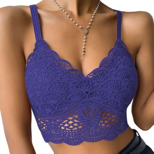 Womens Summer Tops Bustier Crop Lace Cami Top (Color : Lilac