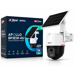 Dahua Apollo 4G 3MP (2K) Solar Security Camera – Wire-Free PTZ WiFi CCTV with Built-In Battery, AI Human & Vehicle Detection, Two-Way Talk, IP66 Waterproof