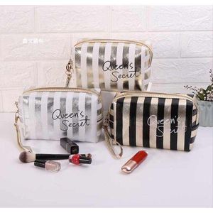 Cosmetic Bag Waterproof Travel Makeup Bag Mini Handheld Beauty Storage Pouch - White Gold