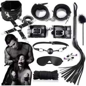 Sex Bondage Kit For Women: 10 PCS Restraint Leather Set Sex Toy With Sex Blindfold Handcuffs And Ankle Cuffs BDSM Whip Sex Rope, Bondage Restraint Kits For Couples SM Games, Restraint Set For Sex