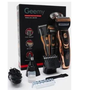 Geemy SHAVING MACHINE FOR BUSINESS GM-595 3 IN 1 Rechargeable Grooming Kit Cutting Hair Electric Shavers Clipper