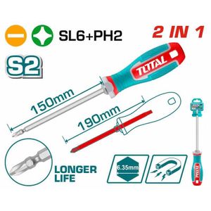 TOTAL THT250266 2 In 1 screwdriver set