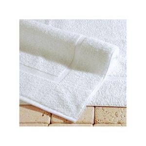 White Cotton Banded Bath Mats