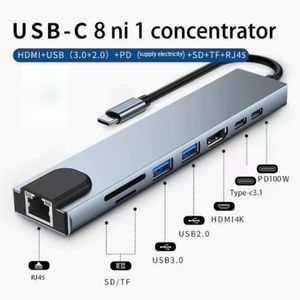8 In 1 USB C Adapter, Type C HUB Ethernet HDMI Adapter