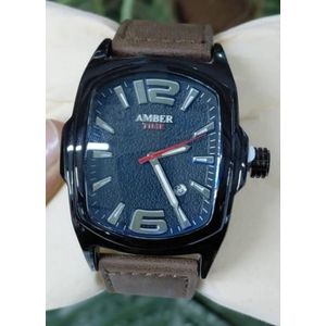 Elite Fashion Luxury Amber Time watch with leather straps 