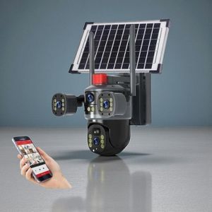 V380 Pro 12MP 4G Sim card PTZ Rotating Multiple Lens PIR Human Detection Night Vision Activated Home Security And Surveillance Outdoor Security CCTV Solar Camera