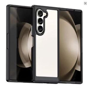 Samsung Galaxy Z fold 6 Transparent, Clear And Colorless With Black Edges Unique And Stylish Heavy Duty Protection Phone Case/ Cover/ Back Case