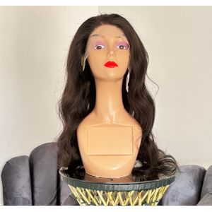 Long Wavy Lace Front Wig semi human