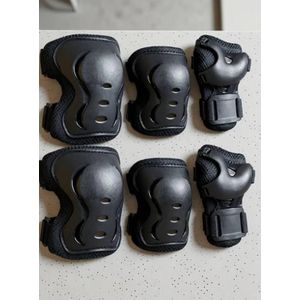 Black Full Protection Skating Cycling Guards with Knee, Hand and Elbow Pads