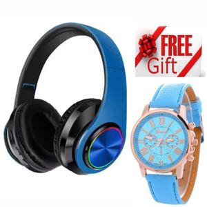 B39 Wireless Foldable Bluetooth Headphone with led colour + LUXURY WATCH