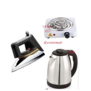 AILYONS   Iron Box + Heating Cooking Coil + 2.0 L Electric Kettle 3in 1 combo by covermatt