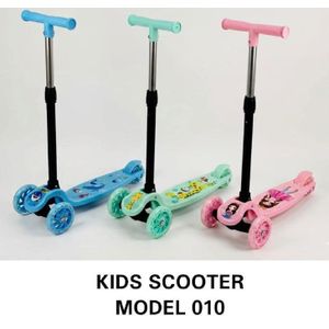 Kids Scooter Model 010 Lightweight Foldable 3-Wheel Adjustable Ride-On for Boys and Girls, Safe Non-Slip Deck, Smooth PU Wheels, Easy Steering, Fun Outdoor Activity Toy