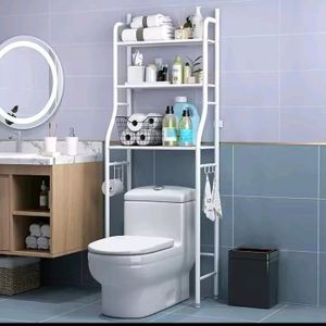3 Layer Bathroom Toilet Storage Rack Metal Organizer Shelving Unit for Home Kitchen and Toilet Space Saving Durable Easy Access Storage