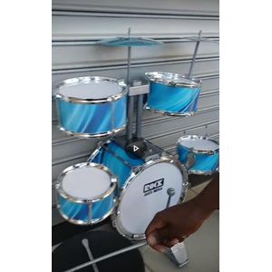 Kids Jazz Drum Set with Bass Drum, Tom-Toms, Cymbals, and Stool