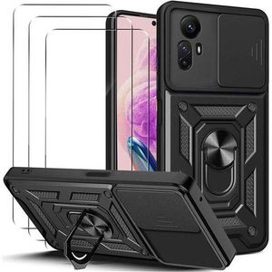 For Xiaomi Redmi Note 12s Case,Sliding Camera Lens Cover 360° Rotating Ring Cover