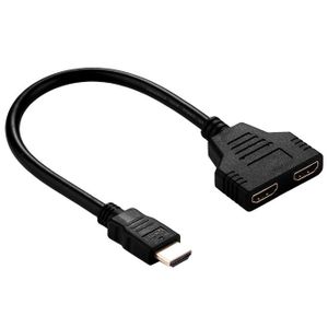 1080P HDMI To Dual HDMI Female Y Splitter Cable Amplified Adapter for HD TV  LCD