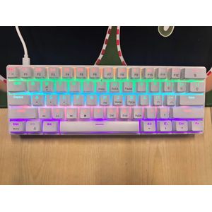 60% Mechanical Gaming Keyboard Ergonomic Durable Mini White Gaming Keyboard with RGB Backlight