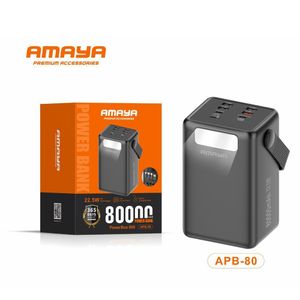 Amaya PowerBox 800 APB-80 80,000mAh, 22.5W PD Fast Charging Powerbank - Black