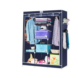 Premium Metallic Portable Wardrobe - Large 105cm Foldable Clothes Organizer with Dustproof Fabric Cover - Heavy Duty Steel Frame Storage Closet for Bedrooms & Dorms (105 x 45 x 175 CM)