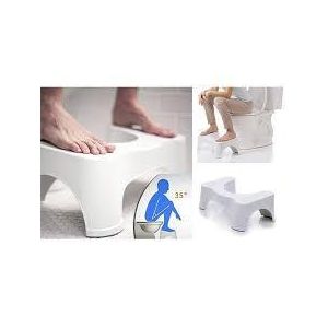 Ergonomic Toilet Squat Stool - Non-Slip Bathroom Step Stool for Constipation Relief & Kids' Potty Training