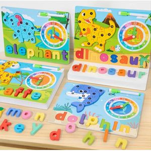 1PC Animal Wooden Puzzles Educational Toys For Kids With Writing Board