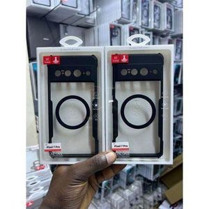 Xundo  Magnetic anti yellowing hard clear acrylic case with black  edges for google pixel 7 pro