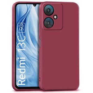 Silicone Phone Cover for Xiaomi Redmi 13C - Maroon, anti-fingerprint, anti-scratch, durable silicone case