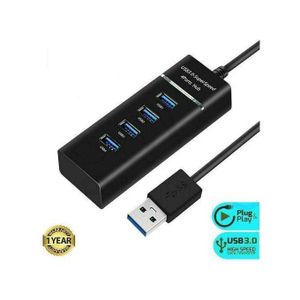 Universal USB HUB 4-Port USB 3.0 Splitter Adapter - High Speed, Black