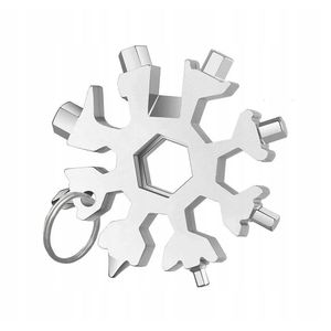 18-in-1 Snowflake Multi-Tool – Stainless Steel Pocket Wrench, Screwdriver & Bottle Opener
