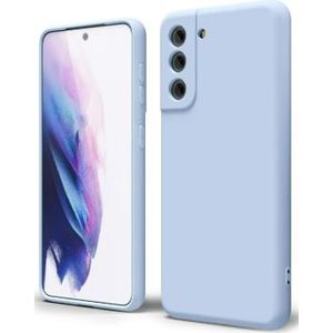 Soft Silicone Back Cover for Samsung Galaxy S21 - Light Blue, anti-fingerprint, anti-scratch, durable silicone case