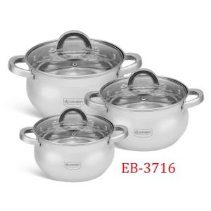 6pc Edenburg Stainless Steel Cookware