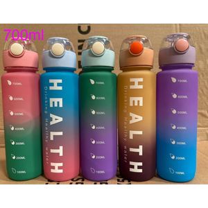700ml Durable Leakproof Motivational Water Bottle With Time Marker, Leakproof For Gym,Fitness,Outdoor Sports Drinking Water Bottle