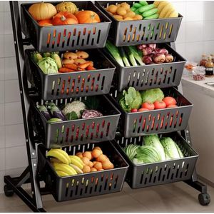 Rashnik  4-Tier Kitchen Vegetable & Fruit Storage Basket Rack