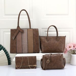 Fashion & Bag Mixed Animal Print Ladies Leather Women Set Handbag 4 In 1 Handbags