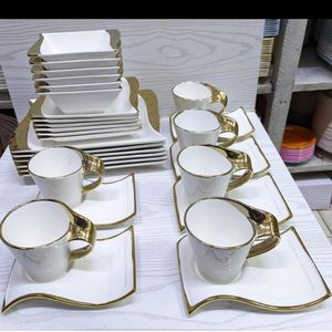 30PCS Wavy Gold Dinner Set