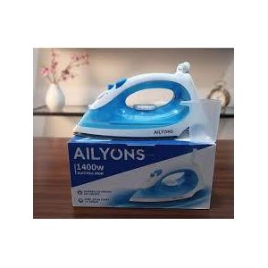 AILYONS Ailyons1400W Steam Iron Box – Non-Stick Soleplate, Fast Heating Dry & Steam Iron for Clothes