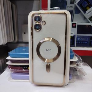 Samsung Galaxy A06 Phone Case, Gold Electroplated Clear Case with Magnet for Magsafe Accessories Compatibility