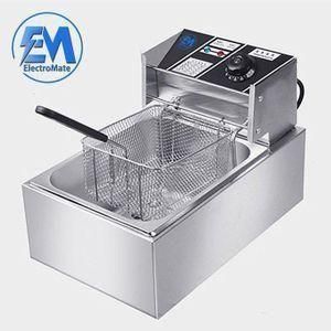ElectroMate 6L Stainless Steel Deep Fryer + Metallic Chips Cutter - Energy Efficient Tank for Crispy Chips, Chicken & Mandazis Bundle