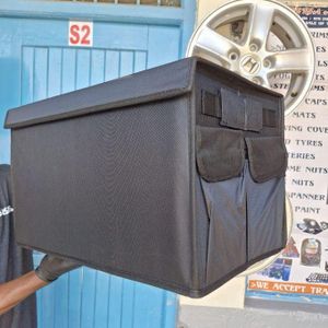 Universal Foldable Car Boot Organizer – Heavy-Duty Trunk Storage Box with Multi-Compartments for Groceries, Tools & Accessories