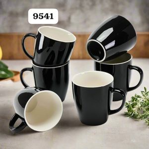 SUNDABESTS Black Ceramic Double Mugs