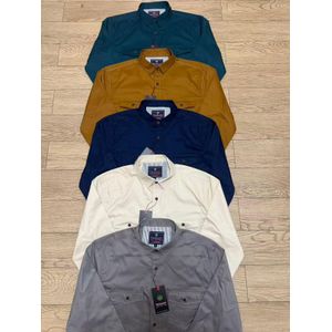 Men's Long Sleeve Casual Button-Down Shirt-Slim Fit Cotton