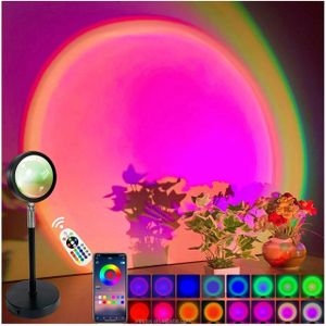 Warm Tone Sunset Projection LED Light With 180° Rotation For Ambient Lighting Effects