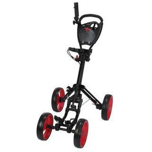 Caddymatic Caddymatic Golf Quad Golf Pull Push Trolley Black/Red