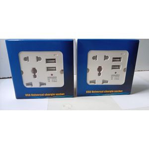 Universal Standard Wall Socket with 2 x USB Ports