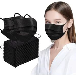 50 pcs disposable face masks anti-dust protective mouth mask for personal hygiene _black